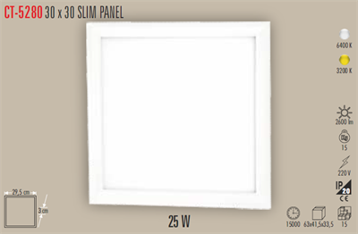 CATA CT-5280 25W LED PANEL( 30X30 ) ( BEYAZ )