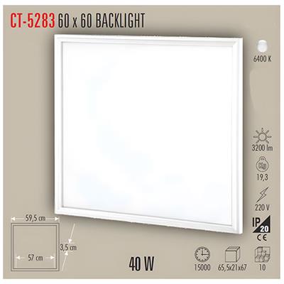 CATA CT-5283B 40W BACKLIGHT 60X60 LED PANEL SIVA ALTI (BEYAZ)