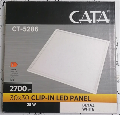 CATA CT-5286B 25W 30X30 KLIPIN LED PANEL SIVA ALTI (BEYAZ)