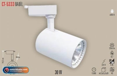 CATA CT-5333B 30W BABIL RAY TIPI LED ARMATUR BEYAZ KASA 6500K