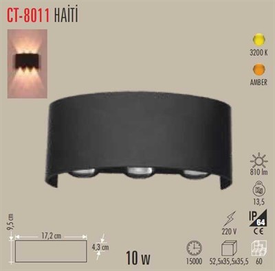 CATA CT-8011G 10W HAITI LED APLIK (DIS MEKAN) GUNISIGI