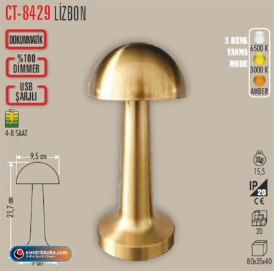 CATA CT-8429 LIZBON SARJLI MASA LAMBASI ESKITME