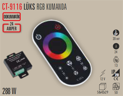CATA CT-9116 PROFESYONEL RGB KUMANDA 24A SUPER SLIM
