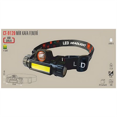 CATA CT-9120 LED KAFA LAMBASI 9 LEDLI SARJLI