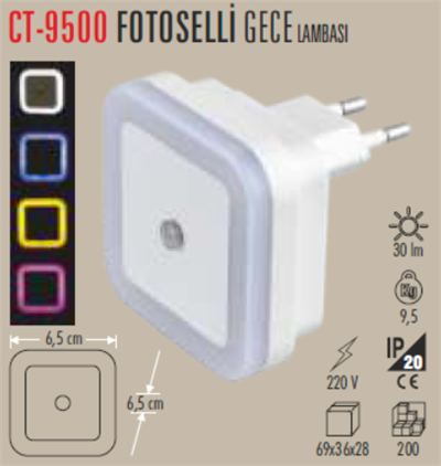 CATA CT-9500A FOTOSELLI GECE LAMBASI AMBER