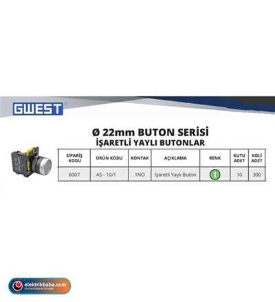 GWEST 6007 A5-10/1 ISARETLI START BUTON