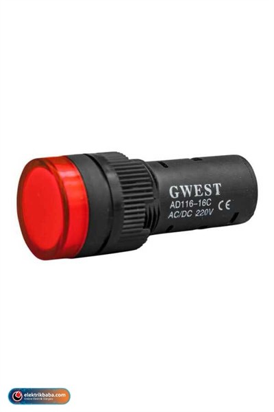 GWEST 6601 22MM 220V KIRMIZI SINYAL LAMBASI