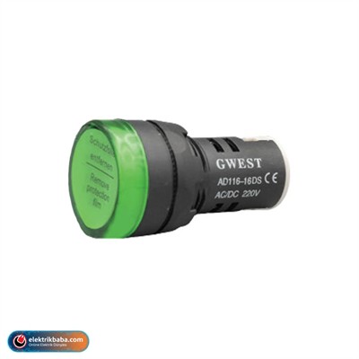 GWEST 6612 22MM 24VAC-DC YESIL SINYAL LAMBASI
