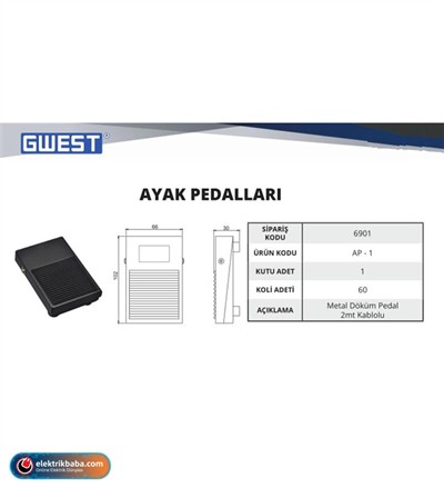 GWEST 6901 AP-1 AYAK PEDALI (2MT)