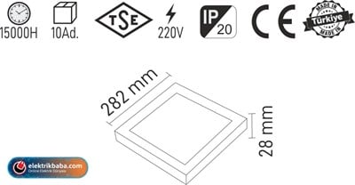 MAXLED MAX-MX-1062B 24W S/U KARE LED PANEL BEYAZ 6500K