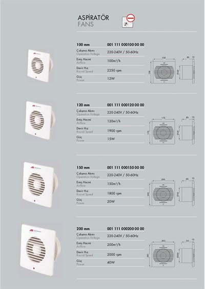 MUTLUSAN 001 211 000120 00 00 120MM FAN ASPIRATOR