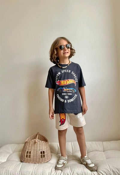 Erkek Çocuk Baskılı Tişört Şort Takım