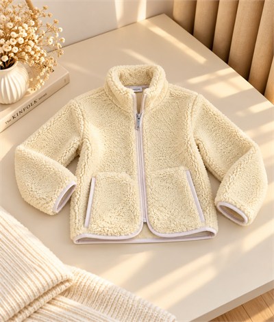 Kız Çocuk Peluş Fermuarlı Kışlık Ceket – 5/14 Yaş