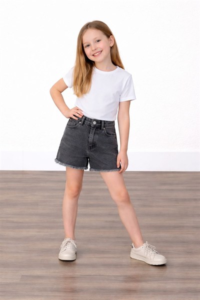 Trend Kız Çocuk Kot Şort Basic Model