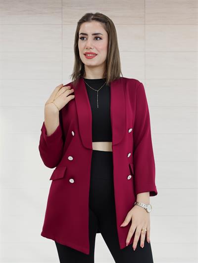 Şal Yaka Blazer Ceket Bordo