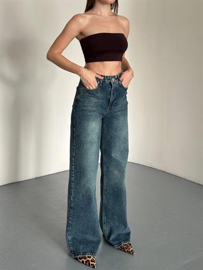  Palazzo Pantolon Likralı Yeşil Tintli 