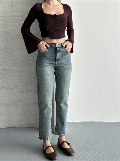 601® Original Kadın Jean Pantolon Yeşil Tintli