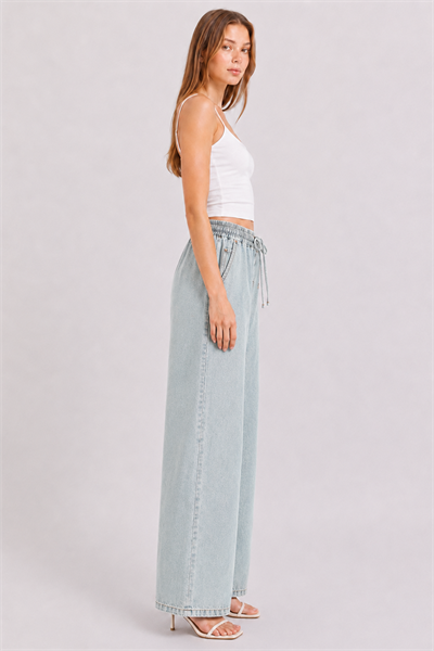 Beli Lastik Wide Leg Palazzo Kot Pantolon 