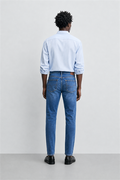 Erkek Regular Fit Boru Paça Esnek Likralı Denim Jeans Kot Pantolon ANDREAS