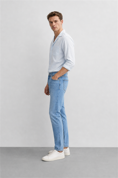 Erkek Regular Fit Boru Paça Esnek Likralı Denim Jeans Kot Pantolon ANDREAS5