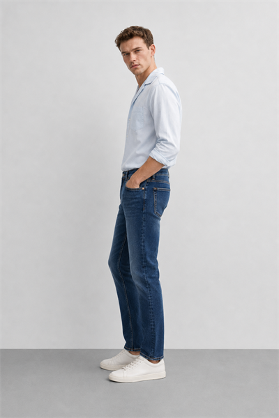 Erkek Regular Fit Boru Paça Esnek Likralı Denim Jeans Kot Pantolon ANDREAS6