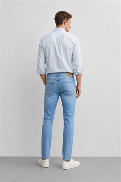 Erkek Regular Fit Boru Paça Esnek Likralı Denim Jeans Kot Pantolon ANDREAS5