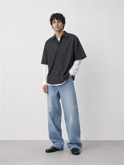 Erkek Super Baggy Jean Pantolon Bol Paça Oversize Kalıp Yıkamalı Denim Kot Pantolon