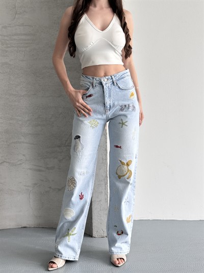 Nakış Detaylı Premium Jean