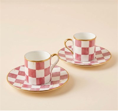 2li Porselen Fincan Takımı - Bella Pink