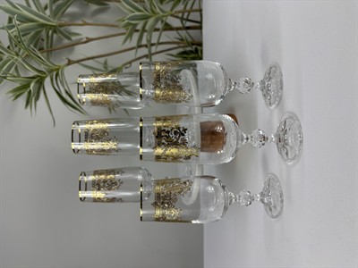 6lı Altın Yaldız 180ml Kahve Yanı Bardağı