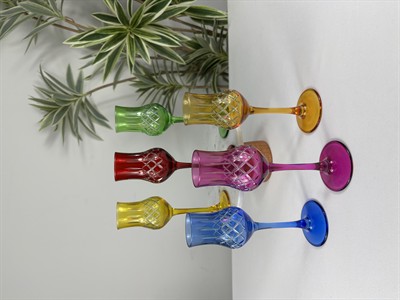 6'LI GRAPPA KAHVE YANI BARDAĞI KESME RENKLİ