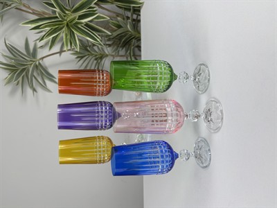 6'LI KARE KESME RENKLİ KAHVE YANI BARDAĞI 180ML