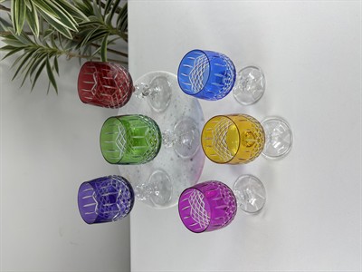 6Lı Renkli Kesme Kahve Yanı Bardağı 150Ml