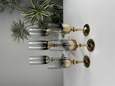 6'LI TİTANYUM GOLD FLÜT KAHVE YANI BARDAĞI 180ml