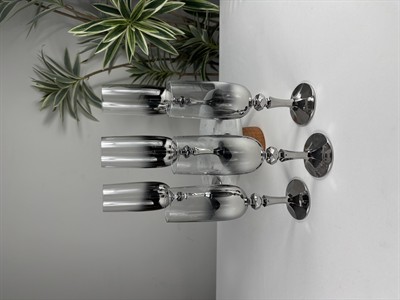 6'LI TİTANYUM GÜMÜŞ FLÜT KAHVE YANI BARDAĞI 180ml