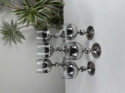 6'LI TİTANYUM GÜMÜŞ KAHVE  YANI BARDAĞI 150ML