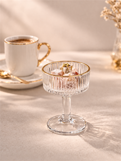 6lı Yaldızlı Cam Lokumluk