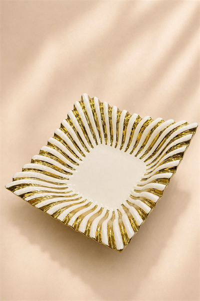 Acar Alba Kare Sunum Tabağı Gold 27 cm
