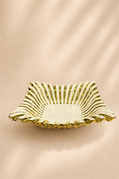 Acar Alba Kare Sunum Tabağı Gold 27 cm