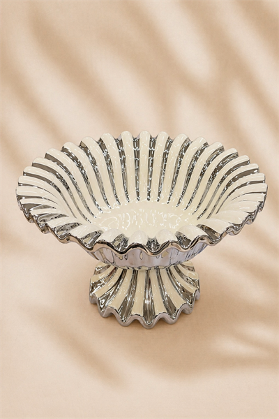 Acar Alba Meyve Sunum Tabağı Silver 28 cm 