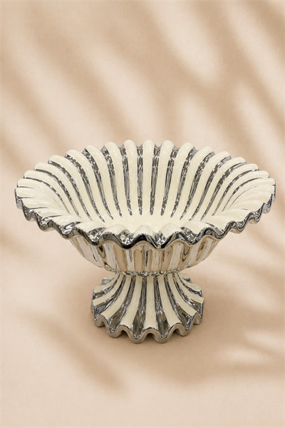Acar Alba Meyve Sunum Tabağı Silver 28 cm 