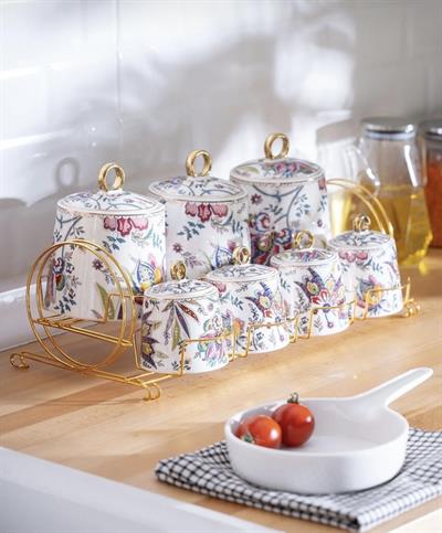 Acar Bennet 7Li Porselen Baharat Takımı