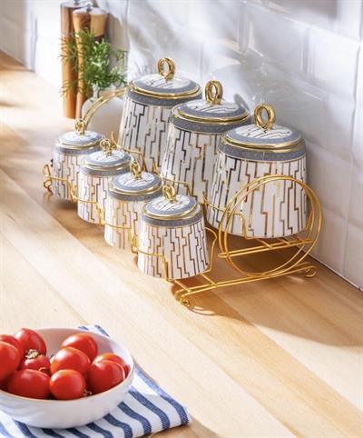 Acar Kaında 7Li Porselen Baharat Takımı