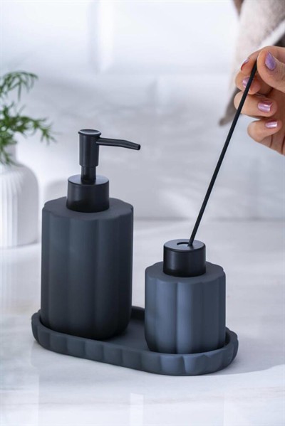 Acar Vega Sıvı Sabunluk Ve Kokuluk Seti - Gri