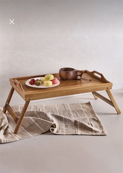 Akasya Ayaklı Keyif Tepsisi 50X30X22 Cm