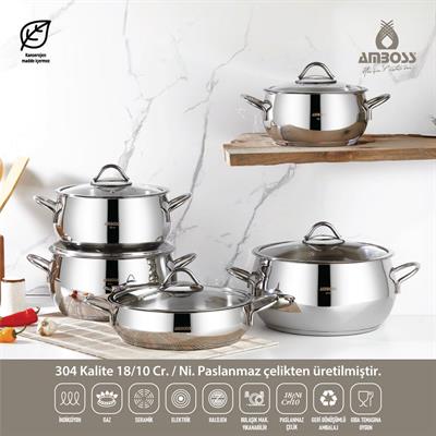 Amboss Moon 10 Parça Çelik Tencere Seti