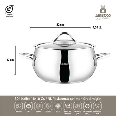 Amboss Moon 10 Parça Çelik Tencere Seti