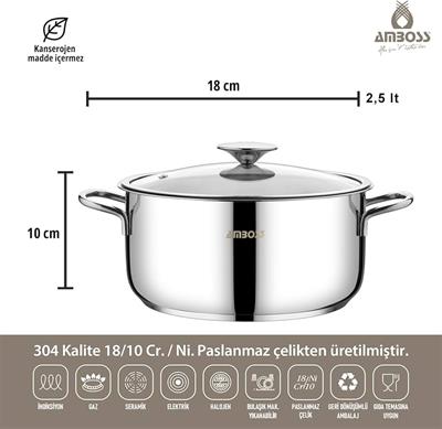 Amboss 8 Parça Çelik Tencere Seti