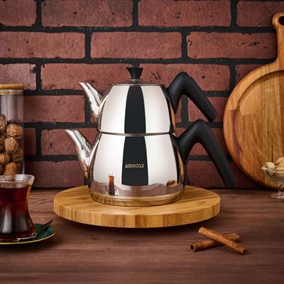 Amboss Aquamarine Siyah Orta Boy Çaydanlık