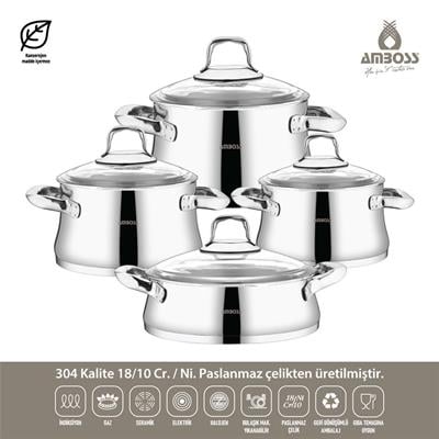 Amboss Oregon 8 Parça Çelik Tencere Seti